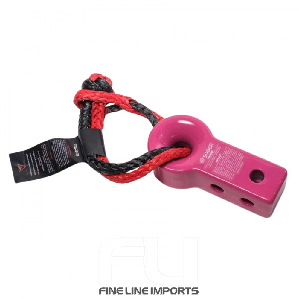 Saber 7075 Alloy Recovery Hitch  Prismatic Pink & 9K Soft Shackle (SBR-RFRH2PK1)