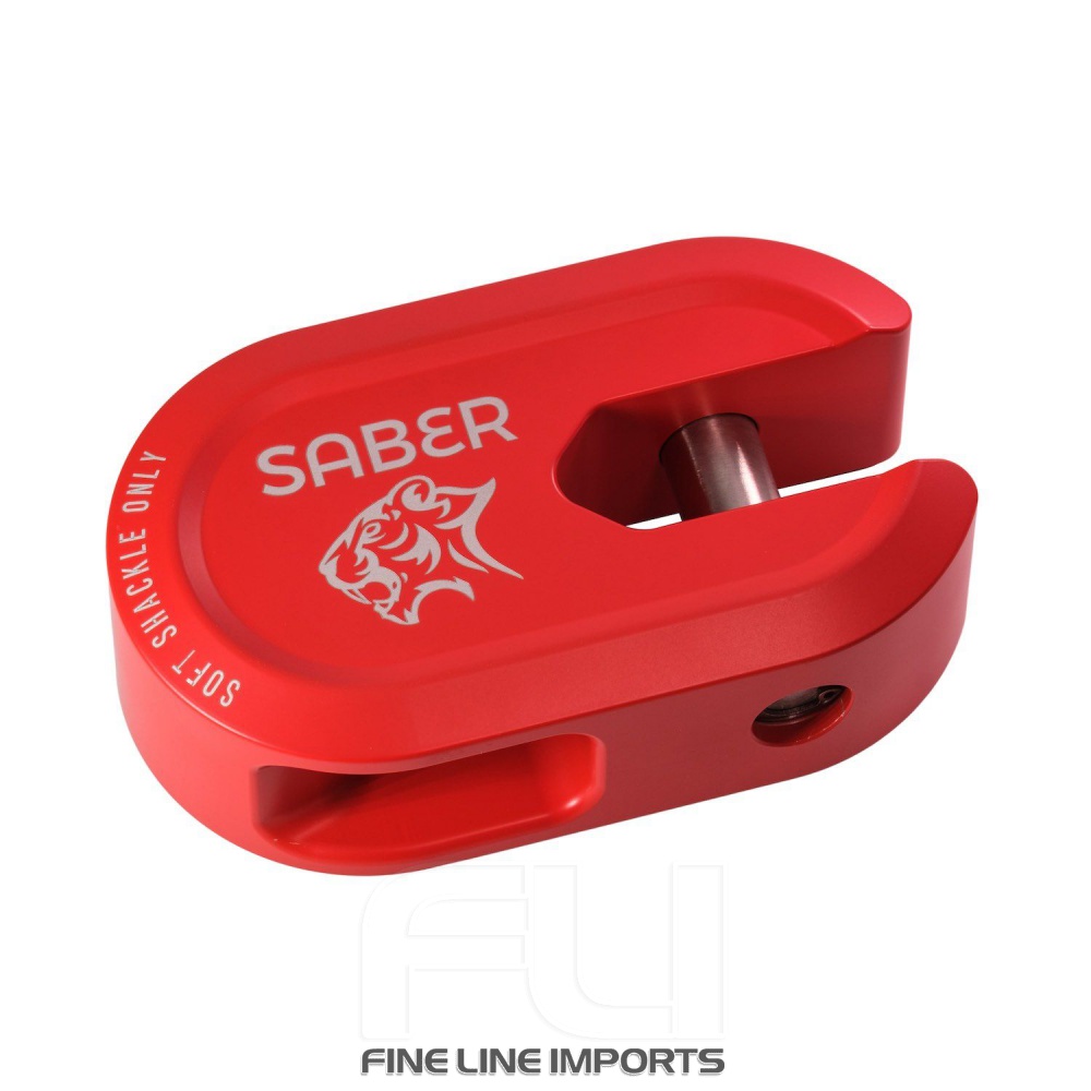 Saber 7075 Alloy Winch Shackle Short - Cerakote Red (SBR-AWSSCR)
