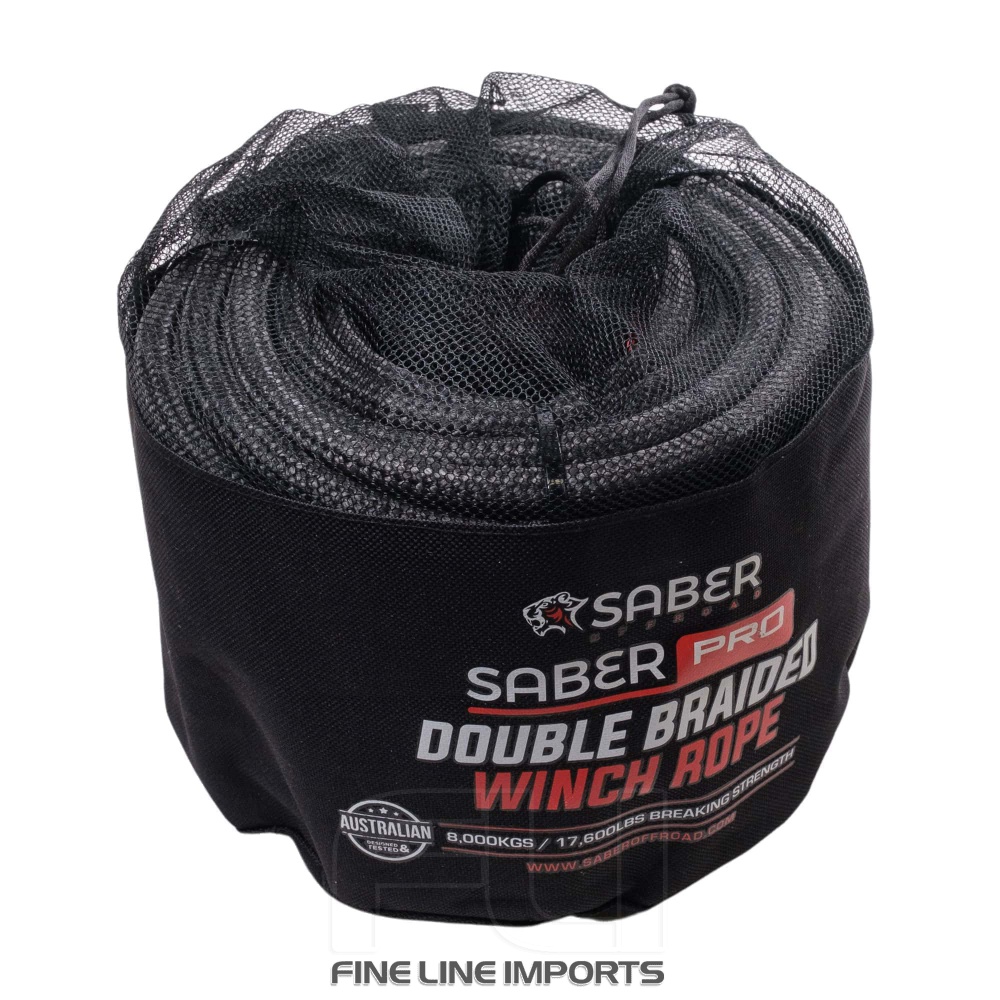 SaberPro® Double Braided 30M Winch Rope (black) (SBR-30WR-BLK)