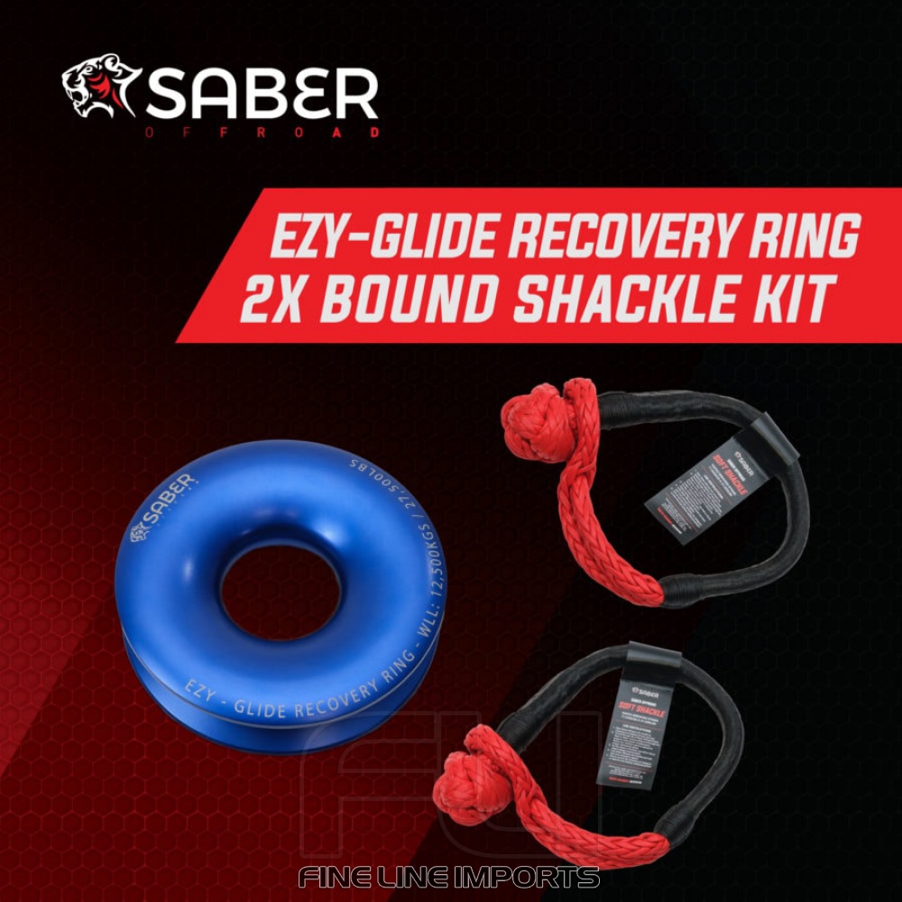 SBR-12BRRK4 Saber Ezy-Glide Recovery Ring + Twin 17K Bound Soft Shackle Kit
