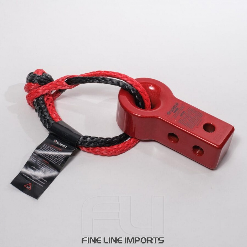 SBR-RFRH2RK1 Saber 7075 Alloy Recovery Hitch – Prismatic Red & 9K Soft Shackle