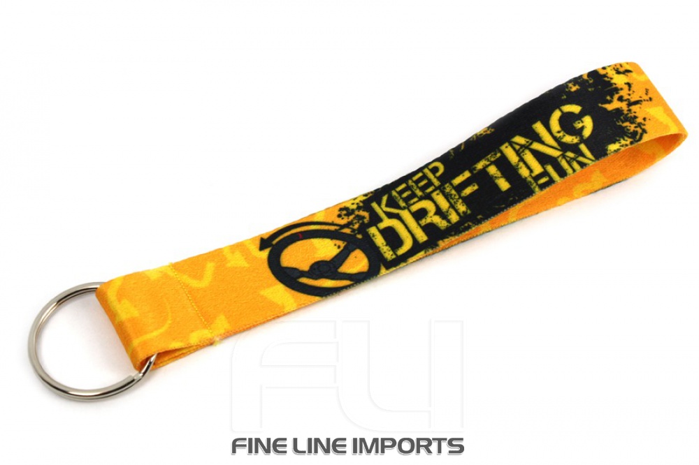 Short Lanyard - Keep Drifting Fun - yellow