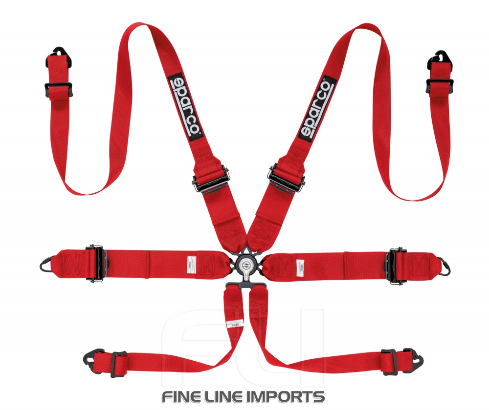 Sparco Racegordel 6-punts Rood