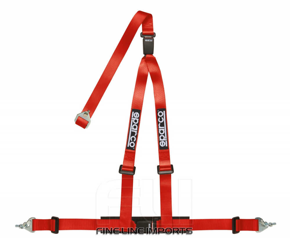 Sparco Racegordel Clubman 3-punts Rood