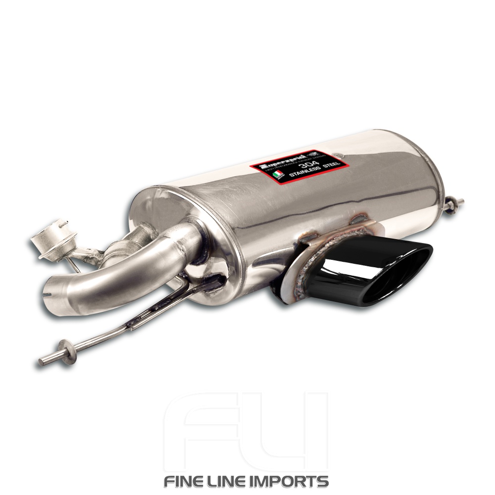 SS441805 - Supersprint Rear Exhaust Gun Metal Grey oval tail pipe 150x105 with bypass valve