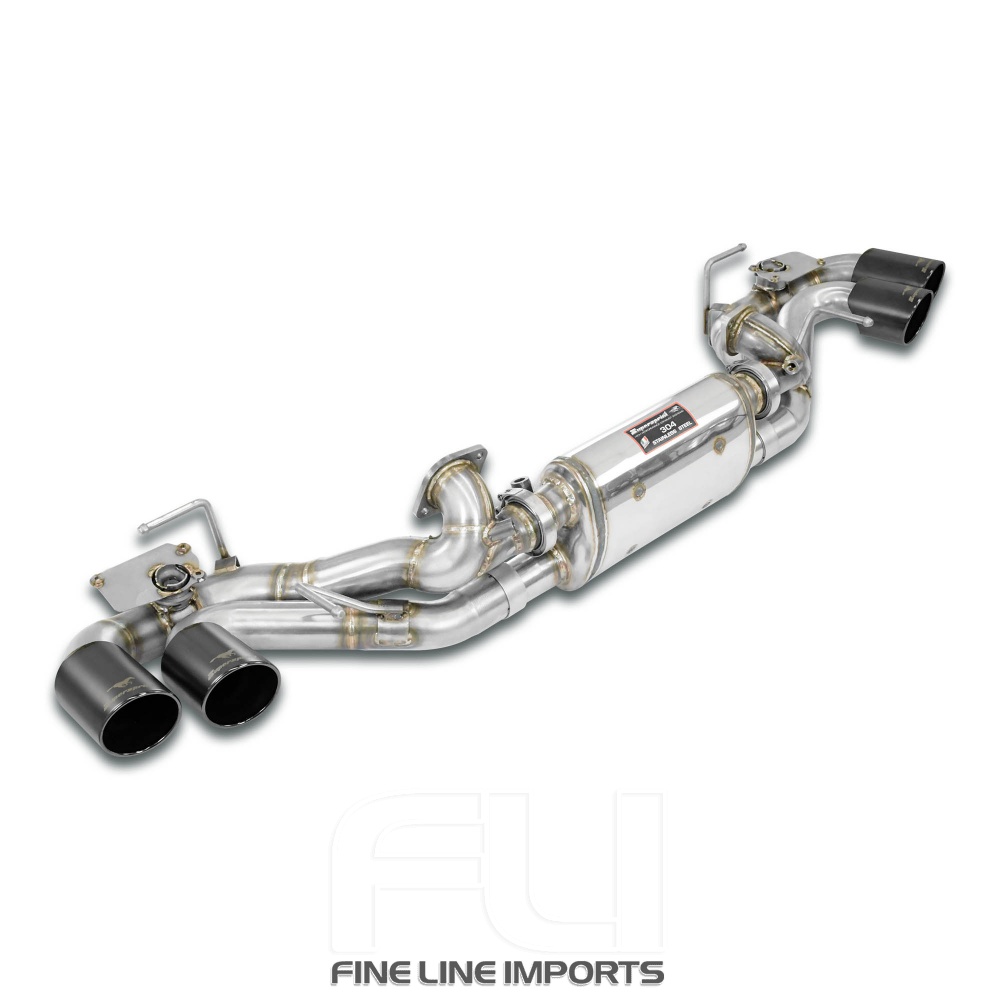 SS532336 - Supersprint Rear exhaust right - left with valves, 4 endpipes OO 100 Gun Metal Grey