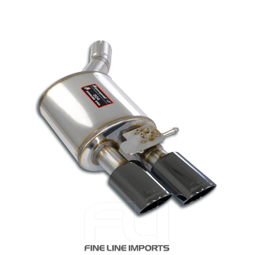 SS771597 - Supersprint Rear exhaust Left 100x75 Gun Metal Grey with valve