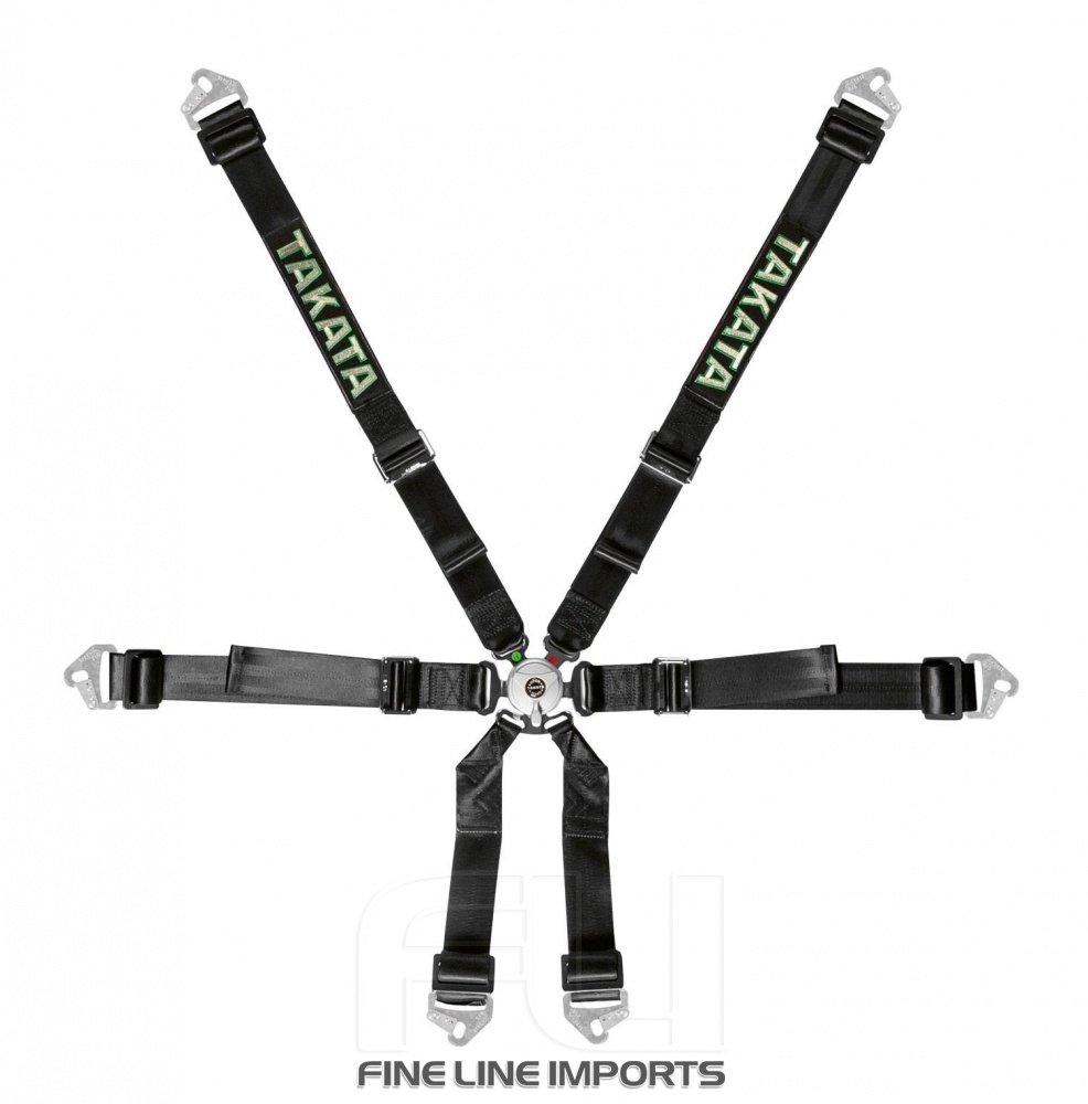 Takata Racegordel 6-punts Race 2x2 Zwart
