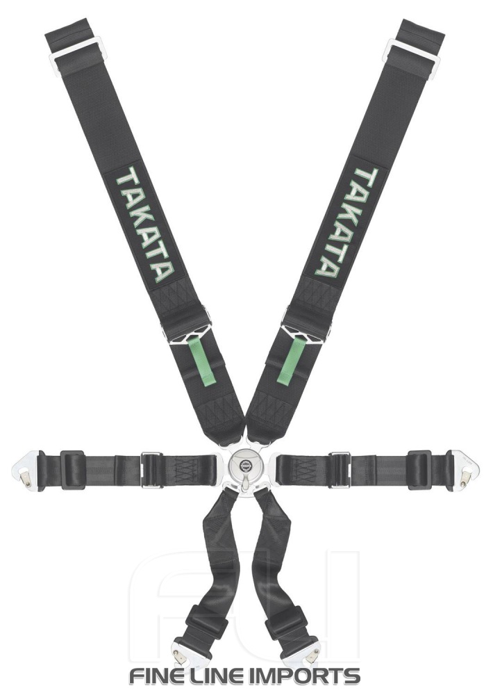Takata Racegordel 6-punts Race 3x2 Zwart