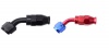 45 Graden Schroef Fitting (PTFE) Dash08 Rood/Blauw