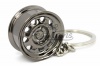 CK-BR058BC Wide steel wheel keychain (black chrome)