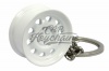 CK-BR058W Wide steel wheel keychain (white)