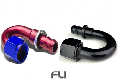 180 Graden Push On Fitting Dash-8 Zwart