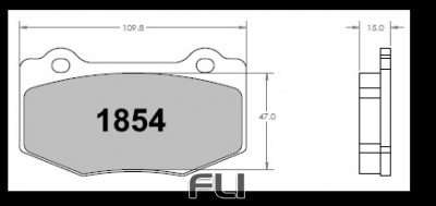 1854 RACE PAD SET - 332 CMPD 15 MM (PFC-1854.332.15.44)