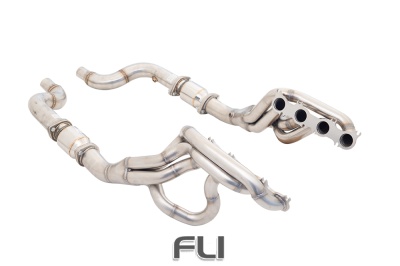 1 inch7/8 Header with High-Flow Catalytic Converters, 304 Stainless Steel