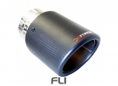 2.5 inch Inlet, 4.5 inch Round Angle-Cut Double Wall Carbon Fibre Tip