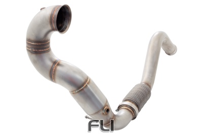 3 inch Downpipe with High-Flow Catalytic Converter, 201 Matt Stainless Steel