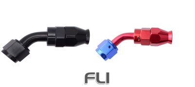 45 Graden Schroef Fitting (PTFE) Dash08 Rood/Blauw