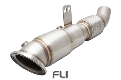 4 inch-3 3/8 inch Downpipe with High-Flow Catalytic Converter, 304 Stainless Steel