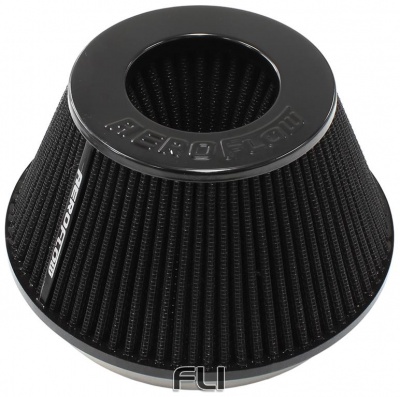 6 Inch CLAMP-ON TAPERED FILTER    7.6 / 4.7 Inch O.D,  4 Inch HIGH BLACK