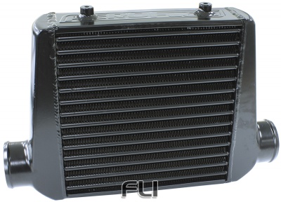Aluminium Intercooler with 3 Inch Inlet/Outlets Black Finish. 280 x 300 x 76mm