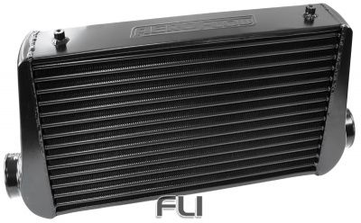 Aluminium Intercooler with 3 Inch Inlet/Outlets Black Finish. 450 x 300 x 76mm