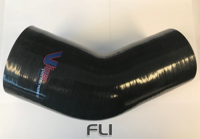 Bocht 45 Graden Reducer Polyester 63-51mm Zwart