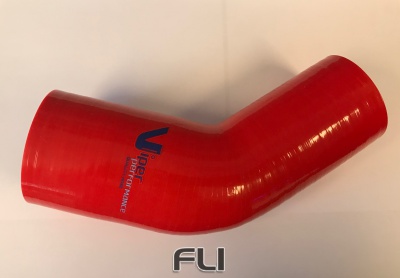 Bocht 45 Graden Reducer Polyester 76-63mm Rood