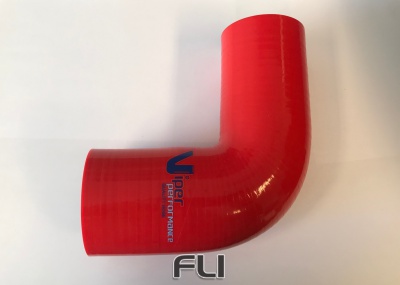 Bocht 90 Graden Reducer Polyester 54-51mm Rood