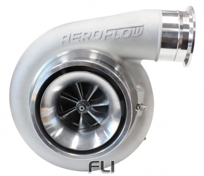 BOOSTED 7575 T4 1.10 Turbocharger 1050HP, Natural Cast Finish External Wastegate, T4 Twin Entry Inlet Flange, V-Band Exhaust Flange