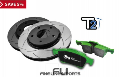 Brake Kit - Street Series T2 Slotted and Street Performance Brake Pads (2x DBA908S + DB1521SP)