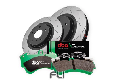 Brake Kit - 4000 Series T3 Slotted and Street Performance Brake Pads (2x DBA42166S + DB9021SP)