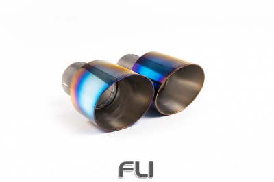 Catback -  Non-Resonated - GTD Twin Outlet Style with GT-80 Burnt Titanium