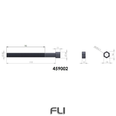 Centre Bolt M10 x 115mm (Pedders-459002)