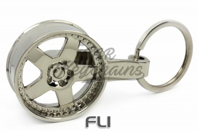 CK-BR056C 5-arms wheel keychain (chrome)