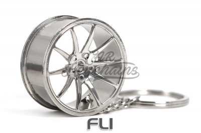 CK-BR060C 10-arms wheel keychain (chrome)