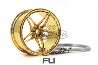 CK-BR062G 2PC wheel keychain (gold)