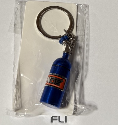 NOS bottle keychain (blue) 