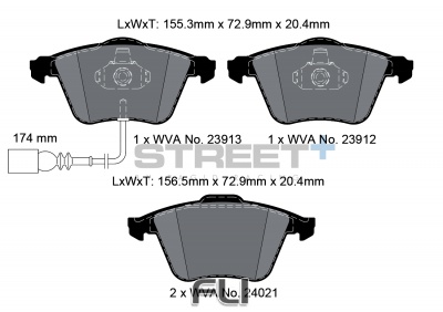 Pagid Street+ Remblokken - T8048SP2001
