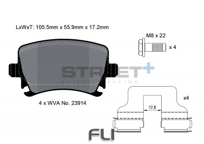 Pagid Street+ Remblokken - T8049SP2001
