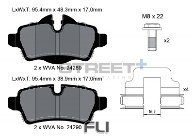 Pagid Street+ Remblokken - T8066SP2001