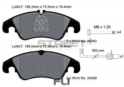 Pagid Street+ Remblokken - T8093SP2001
