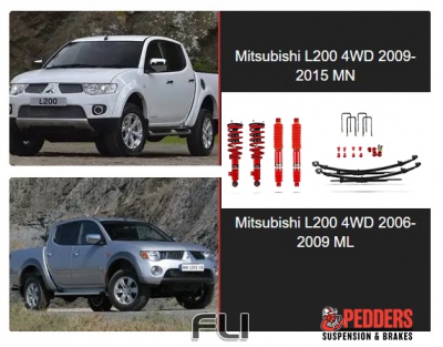 Pedders 1.5 Inch Lift Kit. With Improved Ride & Assembled Struts. Mitsubishi L200 (Pedders-803267)