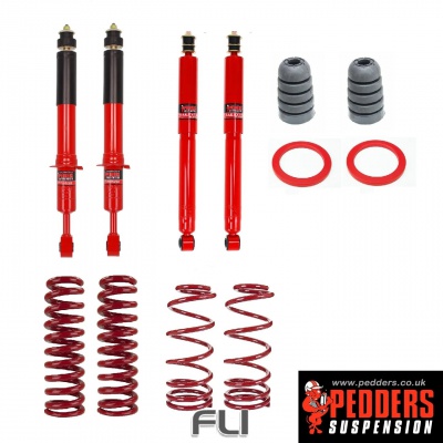 Pedders Air Suspension Conversion Kit. Heavy duty version. With Foam Cell Shocks. Toyota LC5 / Prado / Landcruiser 120 series (Pedders-803182)
