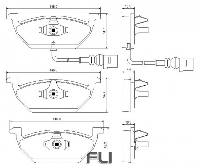 Pedders SportsRyder EURO Kevlar Ceramic Pads (Inc. Sensor) (Pedders-6720036E)