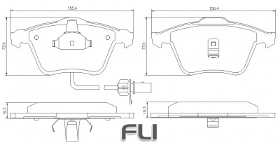 Pedders SportsRyder EURO Kevlar Ceramic Pads (Inc. Sensor) (Pedders-6720064E)