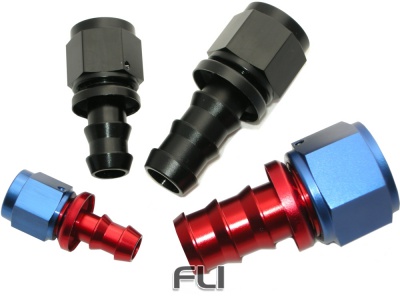 Rechte Push On Fitting Dash-10 Rood/Blauw