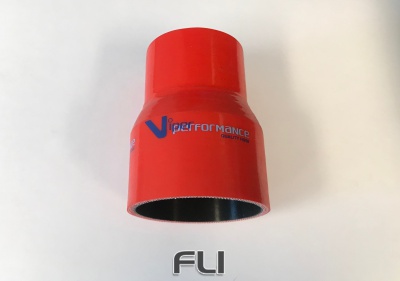 Rechte Reducer Polyester 76-51mm Rood
