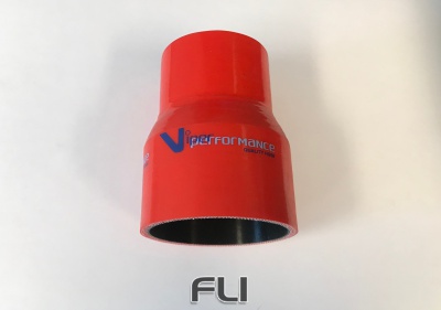 Rechte Reducer Polyester 76-63mm Rood