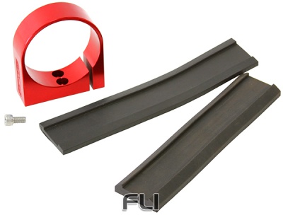 Single Billet Fuel Pump Bracket - Red Suits Aeroflow/Bosch 044 Fuel Pumps. Can also be used as a 2-5/8 Inch Gauge Holder